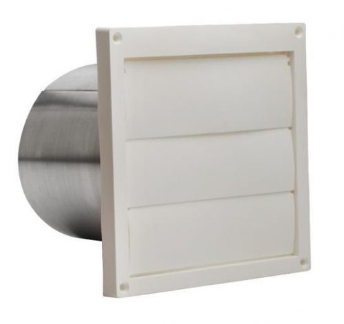 *SET of 6* BROAN 646 Wall Cap, White Plastic Louvered, 6&#034; Round Duct