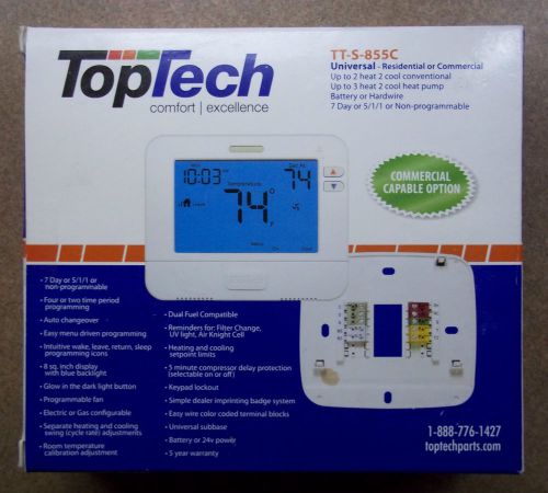 Toptech tt-s-855c universal residential commercial programmable thermostat for sale