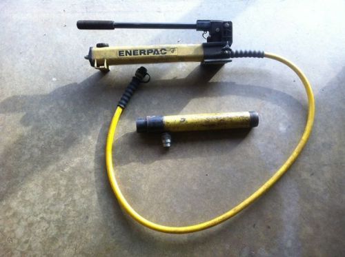 Enerpac p392 2-stage lightweight portable hydraulic hand pump with ram for sale