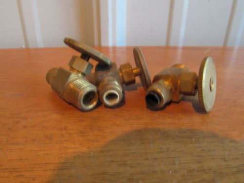 Lot of 3 parker poly tite brass nv311p-4-4 1/4&#034; x 1/4&#034; needle valve (rw-6) for sale