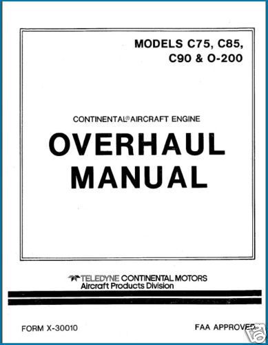 Continental ENGINE C75 C85 C90 O-200 SERVICE MANUAL &amp; PARTS &amp; OWNER -3- MANUALS
