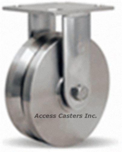 R-STA-6VSB 6&#034; Hamilton Stainless Steel V-Groove Rigid Caster, 800 lbs Capacity