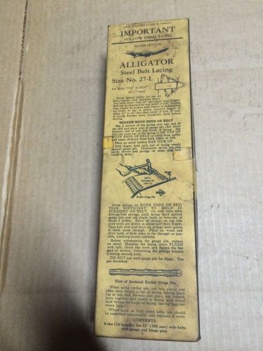Vintage alligator steel belt lacing/size no. 27-l for belts 7/32&#034;to9/32&#034;. 6-7 mm for sale