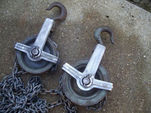 Thern machine co hoist block tackle chain pulley 1/2 (half) ton 1000 lb capacity for sale