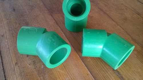 Nibco CHEM-AIRE 1&#034; Elbow 45 Coupling Socket  CF00120 Green Sch 80  Fitting