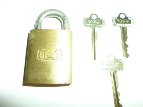 BEST Medium body padlock, Short 5/16&#034; shackle , G keyway 3 keys