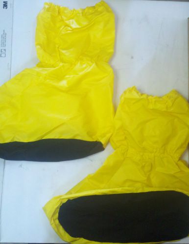 SHOE BOOT Covers - YELLOW - BLACK RUBBER SOLE - ELASTIC TOP
