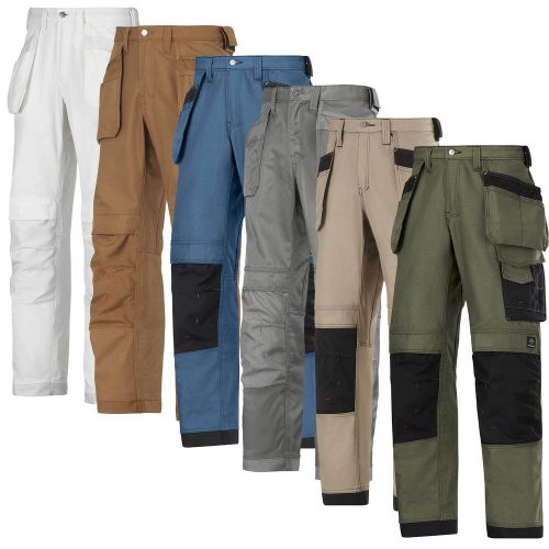 Snickers Work Trousers with Kneepad &amp; Holster Pockets . Canvas+. UK DEALER-3214