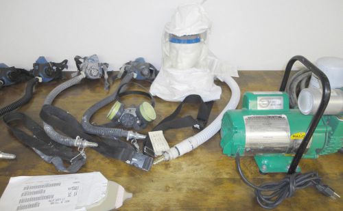 Bullard edp10 free air pump ambient supplied breathing 4 famb masks 100&#039; hose ++ for sale