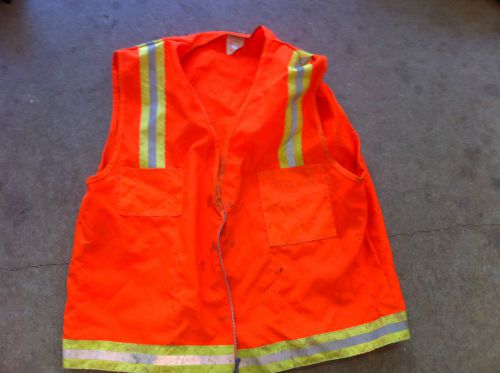 Safety Orange Vest Reflective Visible Construction Traffic Zipper Size XXL