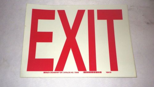 Brady 73509 exit sign, 7&#034; x 10&#034;, red/white, exit, english, text adhesive for sale