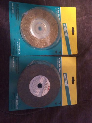 Wolfcraft 6&#034; fine wire wheel and jet 6&#034; grinding wheel for sale