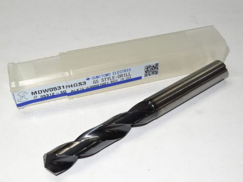 Sumitomo 17/32&#034; .5312&#034; 3xd solid carbide oil coolant-thru stub length gs-drill for sale