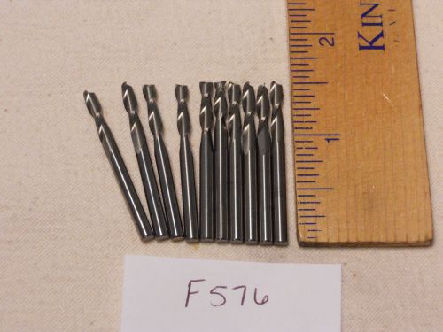 10 NEW 1/8&#034; SHANK CARBIDE END MILLS. 2 FLUTE.   USA MADE {F576}