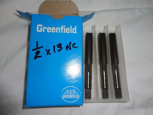 Greenfield 3 piece right hand thread tap set    1/2 x 13 nc H3 .