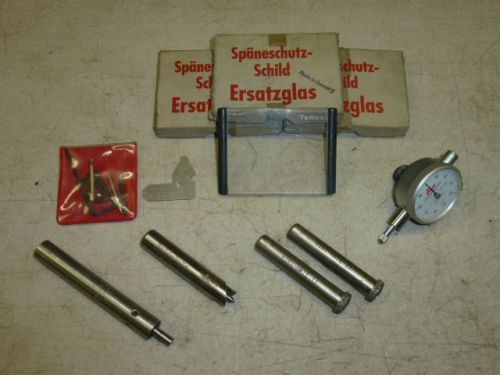 LOT OF MACHINISTS TOOLS / ENCO INDICATOR, MINI-MATE II, ROTO-BOR, GLASS SHIELDS,