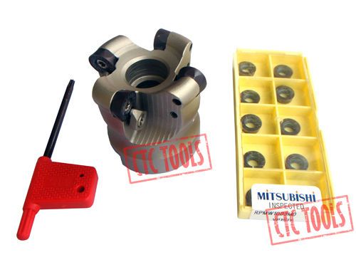 50 mm indexable round dowel face mill &amp; 10pcs mitsubishi carbide insert cnc #l16 for sale