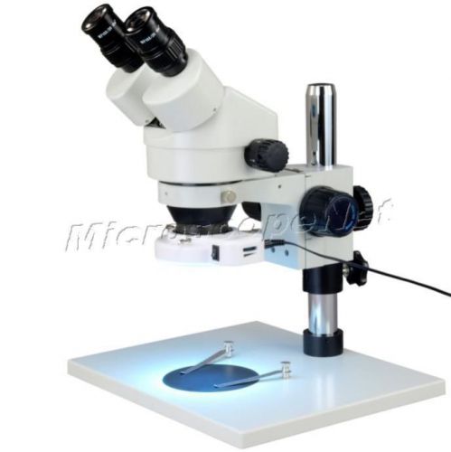 Omax 7x-45x zoom binocular stereo microscope+bright shadowless 64 led ring light for sale