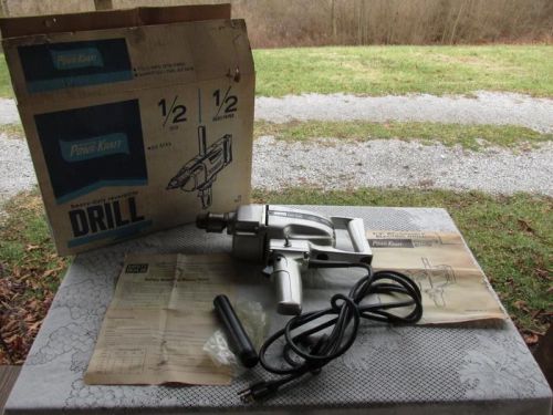 Vintage 1970 Powr-Kraft 1/2&#034; Reversible Drill #TPC9227A WORKS CLEAN Box/Papers