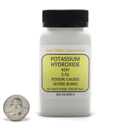 Potassium Hydroxide [KOH] 99% ACS Grade Flake 5 Oz in an Easy-Pour Bottle USA