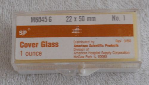 American Scientific microscope cover glass 22x50mm rectangular No. 1 NIB
