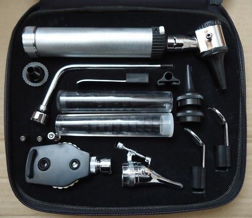 Deluxe pro-physician ent kit -otoscope ophthalmoscope! for sale