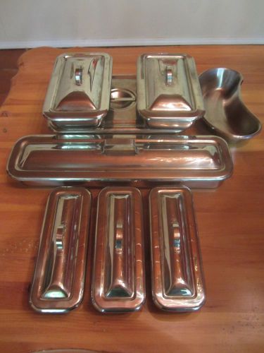 Vintage vollrath medical stainless steel containers collection great condition!! for sale