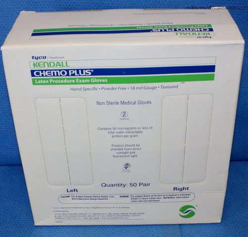 KENDALL Chemo Plus Latex Procedure Exam Gloves Box of 50 Pair Medium CT0192-1