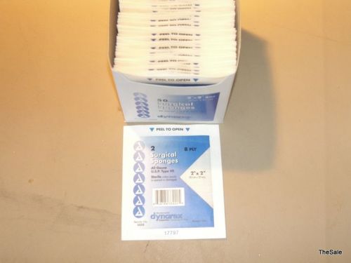 Lot 4 Boxes (400) Sterile Gauze Sponges 2&#034;x2&#034; 8-Ply, 2 Ea per Pack, Exp 03/2015