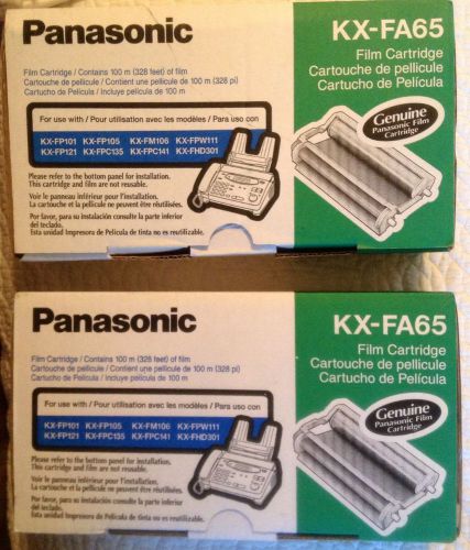 Lot Of 2 Genuine New Panasonic KX-FA65 Film Cartridge 100m 328ft KX FA 65