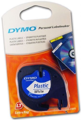 DYMO LETRATAG LABEL PLASTIC WHITE LETRA TAG for LT 100 TAPE RUBAN NASTRO 4 METER