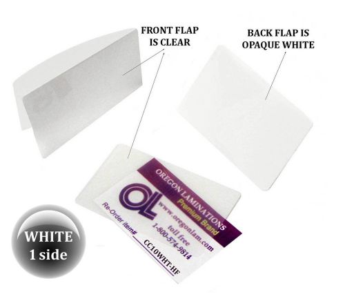 White/clear colored credit cards laminating pouches 2-1/8 x 3-3/8 sleeves qty 50 for sale