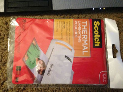 Scotch 3M Thermal Laminating Pouches, 5 x 7 Inches, 20 Pouches
