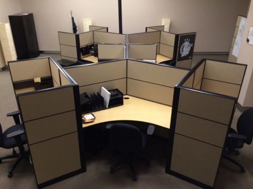 MODULAR OFFICE CUBICLE WORKSTATIONS FOR 10 PERSONS INSTANT OFFICE SETUP