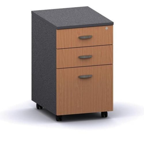 Stationery Wholesalers Aaron 2 Drawer File Mobile Pedestal Beech / Ironstone