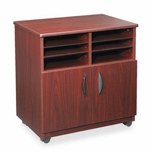 Safco Stand w/Sorter Compartments, 28w x 19-3/4d x 30-1/2h, Mahogany (SAF1851MH)