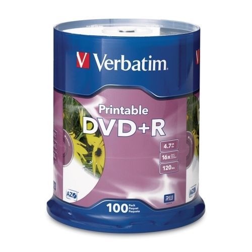 Verbatim DVD Recordable Media - DVD+R - 16x - 4.70 GB - 100 Pack - 120mm