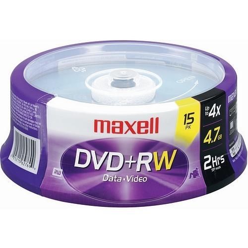 MAXELL 634046 4.7GB DVD+RW (15-ct Spindle)