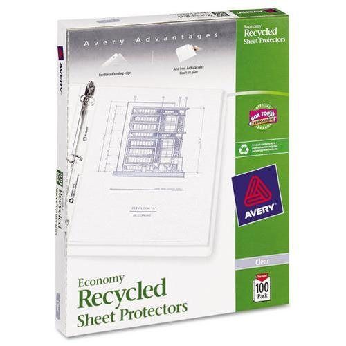 Avery ave75539 top-load recycled polypropylene sheet protector, clear, 100/pack for sale