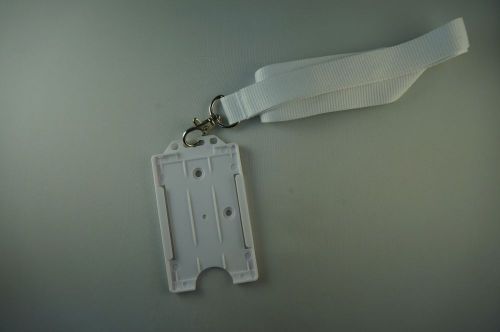 White Vertical Card Holder with Matching Lanyard - FREE SHIPPING