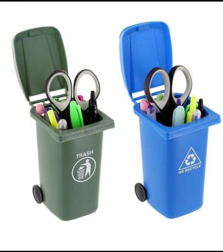 Big Mouth Toys The Mini Curbside Trash and Recycle Can Set Pencil Cup Holder D16