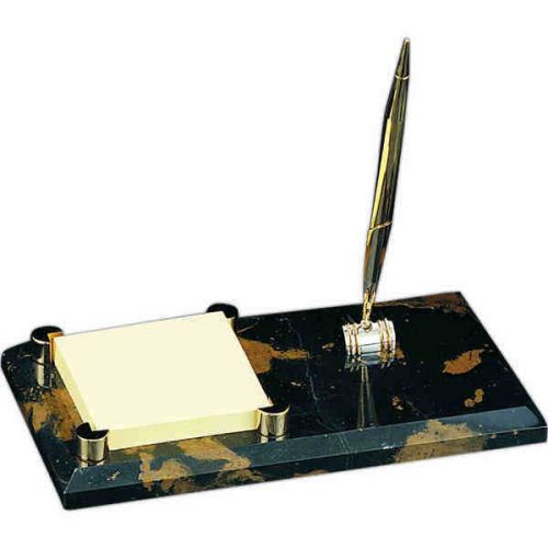 Bey Berk 6Pc Marble Desk Set w/Gold Accents (New)