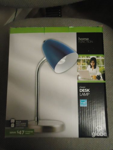 OFFICE LAMP DESK LAMP ROYAL BLUE SHADE, BULB INCLUDED 15&#039;&#039; HIGH BRAND NEW IN BOX