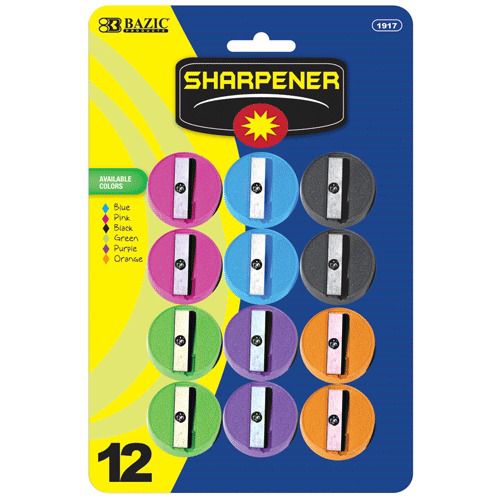 BAZIC Round Pencil Sharpener (12/Pack), Case of 12