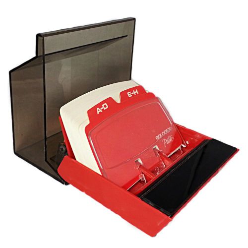 Rolodex S-300C Petite Business Card Organizer Red Vintage Desk Contact o119