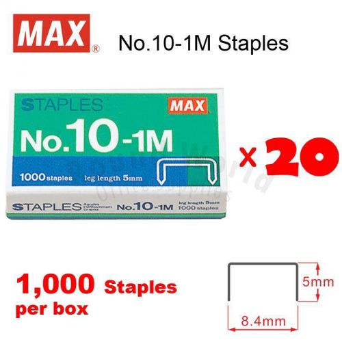 lot of 20 boxes MAX No.10-1M Staples for Stapler (Ship worldwide)