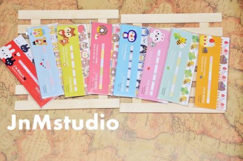 Set of 8 design Cute animal bunny donut  Penguin Sticky notes post it memo pads