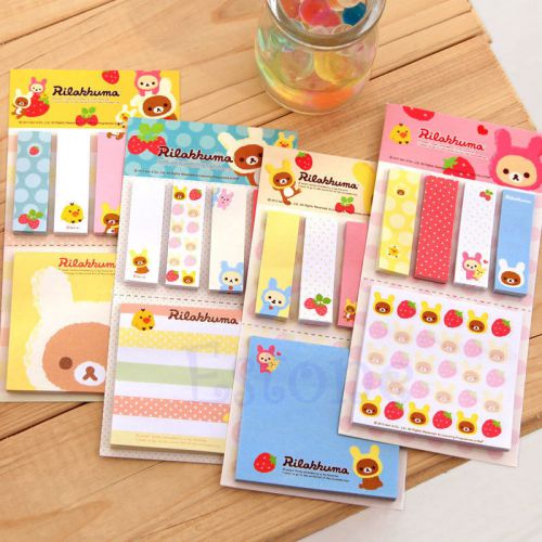 Post-It Bookmark Point It Marker Memo Flags Sticky Notes Strawberry Bear Sticker