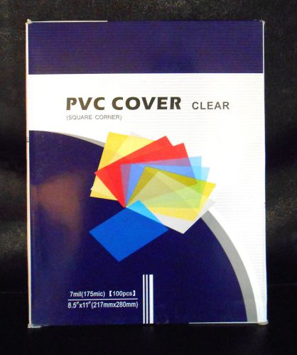 7 Mil 8-1/2&#034; x 11&#034; PVC Clear Covers  Square Corner (Qty 100)