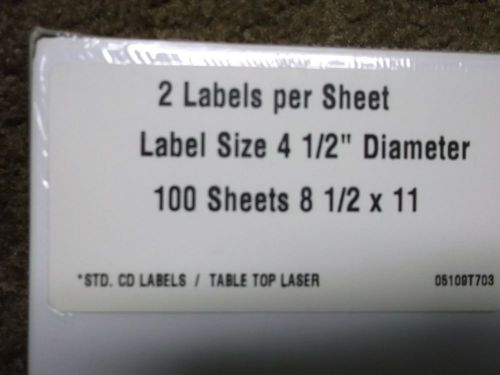 CD LABELS / TABLE TP LASER / PACKAGE OF 100 SHEET 4 1/2 DIAMETER